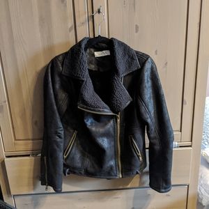 Black metallic soft Moto jacket